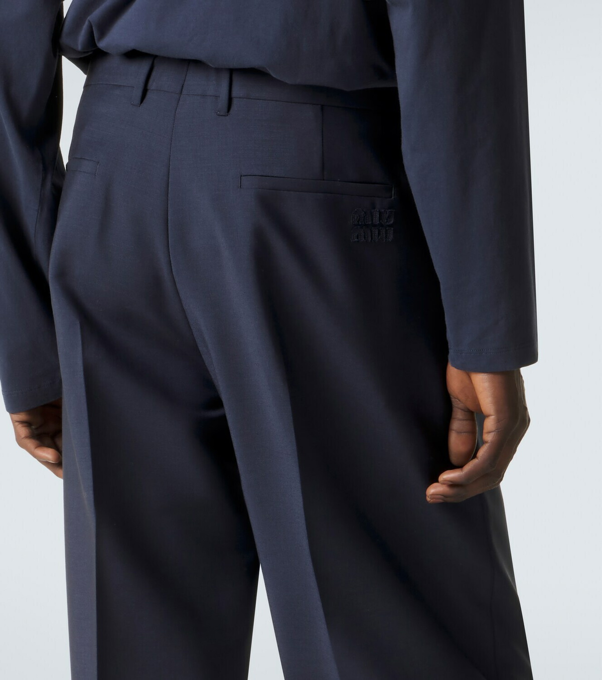Miu Miu Pleated mohair and wool straight-leg pants