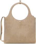 Courrèges Beige Holy Day Suede Tote
