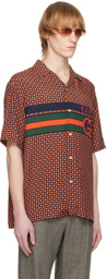 Gucci Red & Navy Bowling Shirt