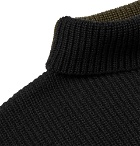 Barena - Slim-Fit Colour-Block Virgin Wool Rollneck Sweater - Green