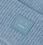 Acne Studios - Logo-Appliquéd Mélange Wool-Blend Beanie - Blue