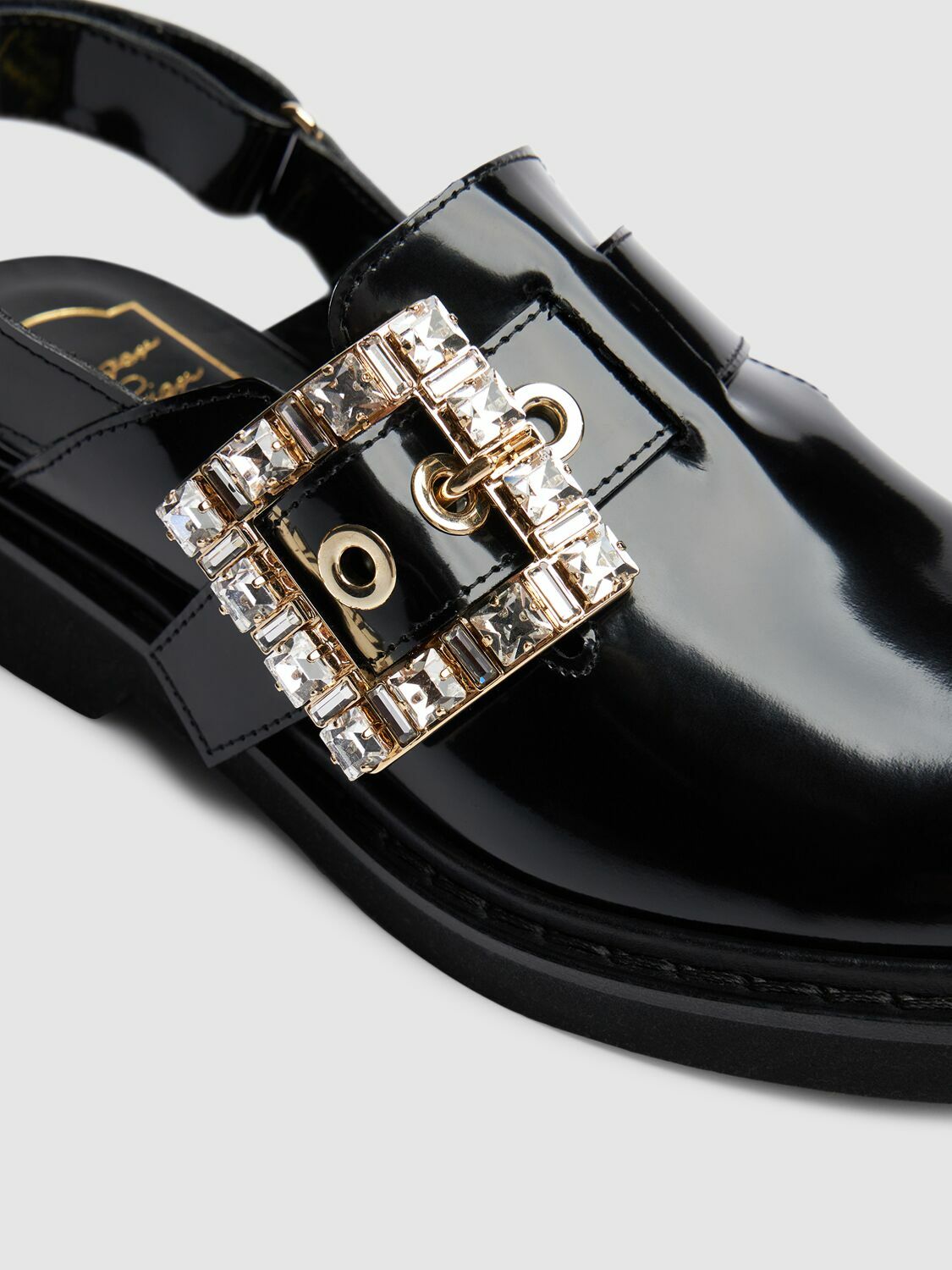 Roger Vivier◆30mm Viv Rangers Strass レザーミュール ROGER VIVIER 30mm Viv Rangers Strass Leather Mules Roger Vivier