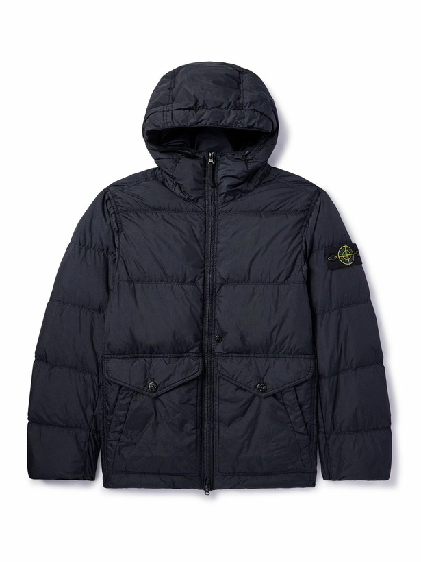 Photo: Stone Island - Logo-Appliquéd Quilted Shell Down Jacket - Blue