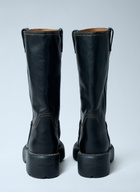 Miu Miu Leather Logo Motif Boots