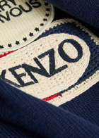 Kenzo Badges Appliquéd Cotton and Wool-blend Jumper Navy