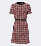 Versace Medusa belted wool-blend tweed minidress