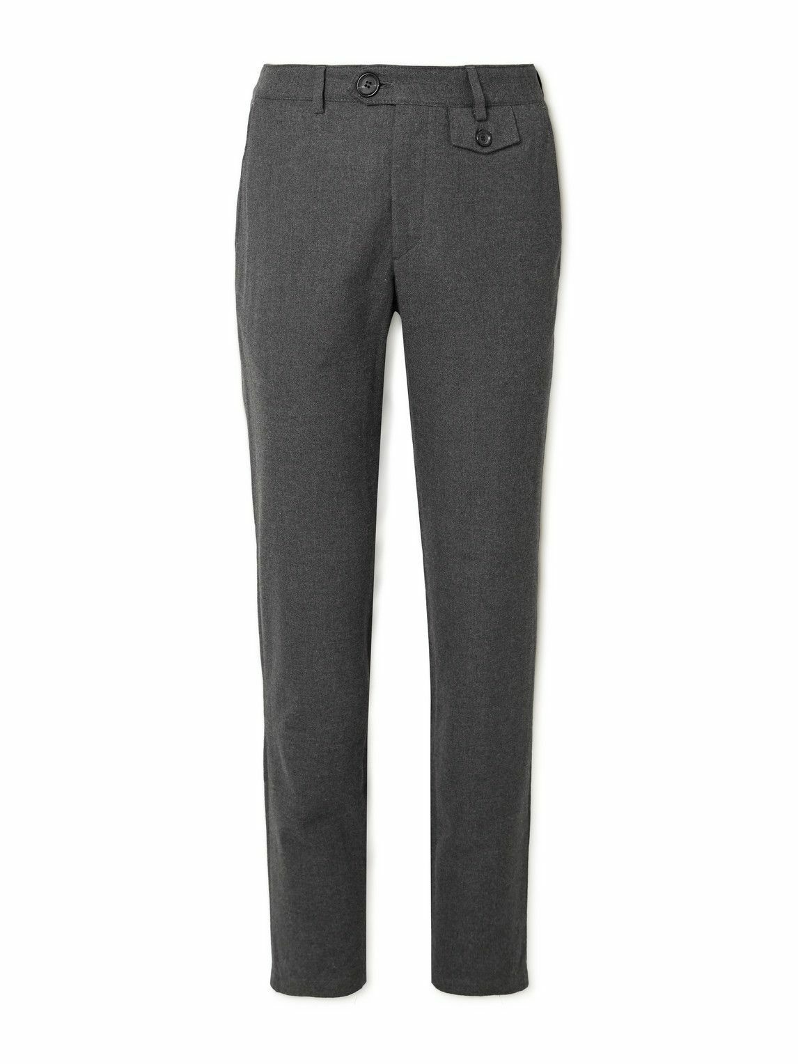 Photo: Oliver Spencer - Fishtail Straight-Leg Cotton and Wool-Blend Suit Trousers - Gray