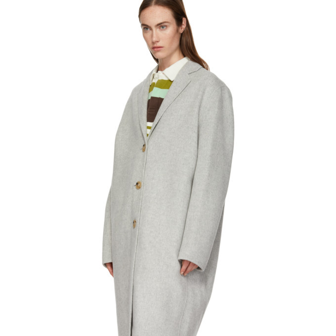 Acne Studios AVALON DOUBLE グレー チェスターコート Acne Studios Grey Avalon Coat Acne Studios