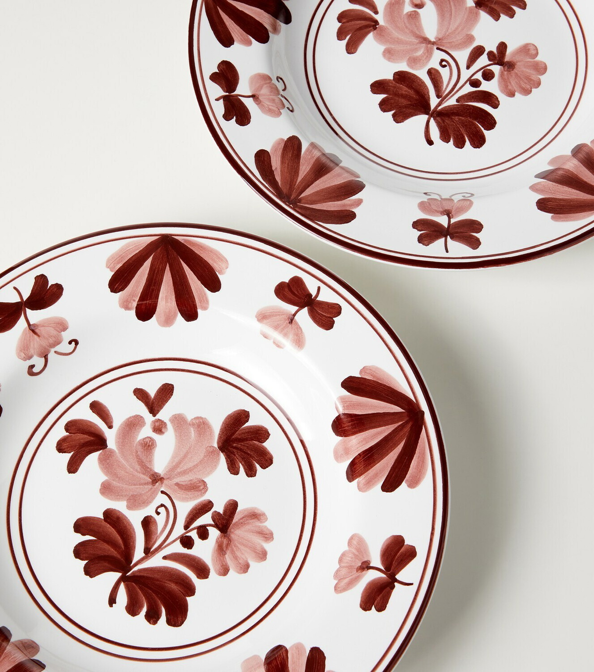 Cabana Blossom set of 2 ceramic soup plates