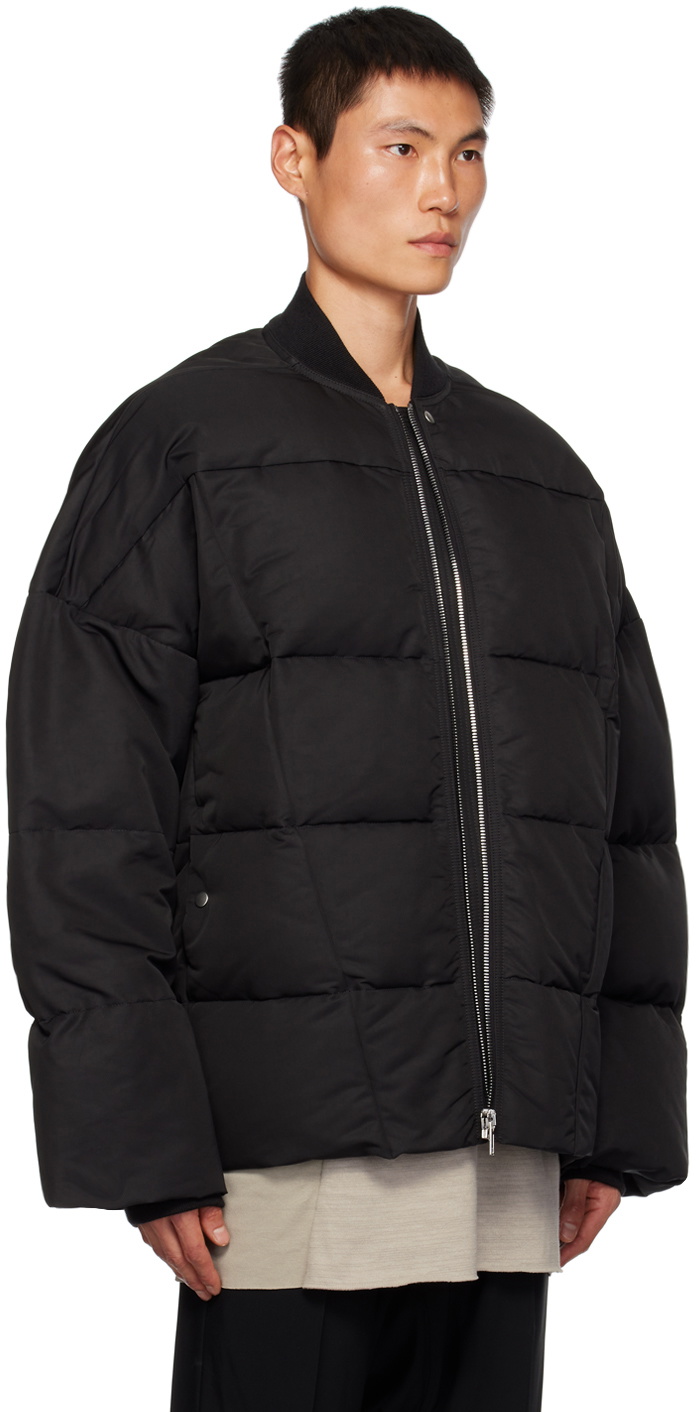 Rick Owens Black Paneled Down Jacket Rick Owens