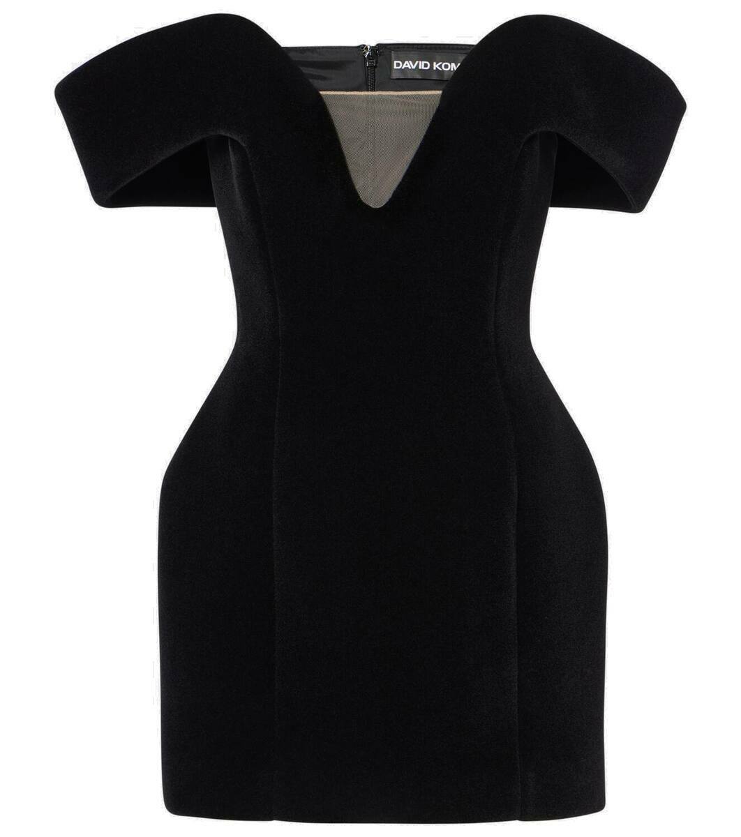 David Koma Off-shoulder velvet corset dress David Koma