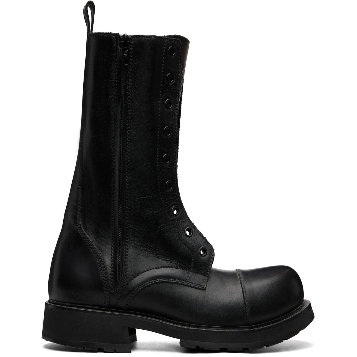 Balenciaga Black Truck Laceup Boots