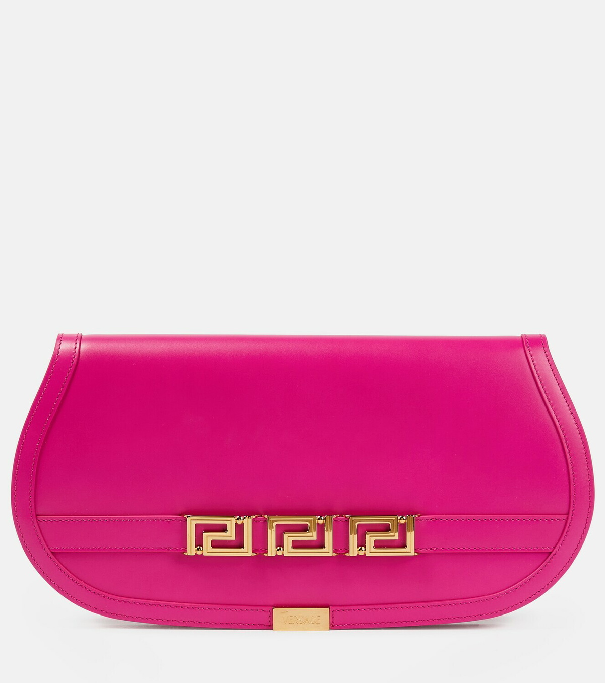 【VERSACE】 ピンク スモール Greca Goddess バッグ VERSACE - Greca Goddess Shoulder Bag - Glossy Pink w/Two