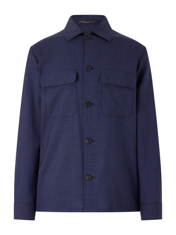 Photo: Slowear - Wool, Silk and Linen-Blend Overshirt - Blue