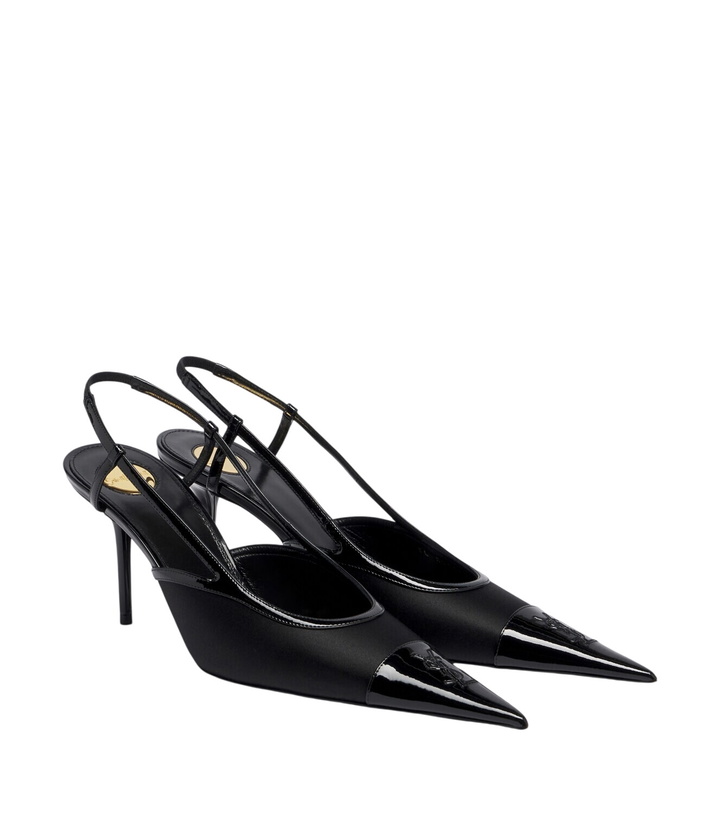 Photo: Saint Laurent Renée satin and leather slingback pumps