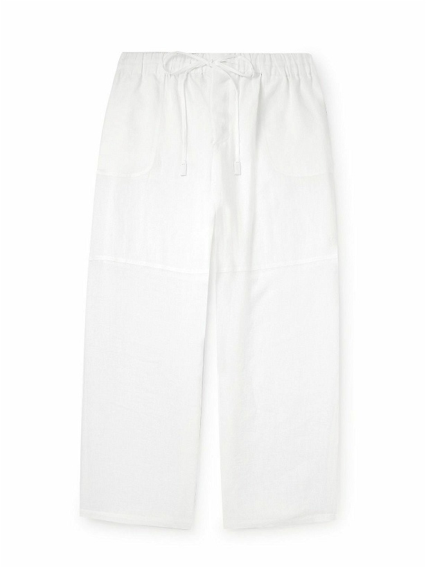 Photo: Loewe - Paula's Ibiza Straight-Leg Linen Drawstring Trousers - White