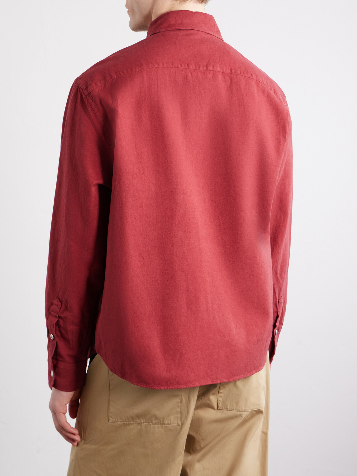 3sixteen - Cotton and Linen-Blend Overshirt - Red