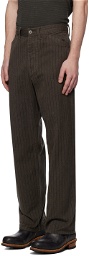RRL Brown Pinstripe Trousers