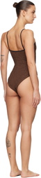 Hunza G Brown Pamela Contrast Swimsuit