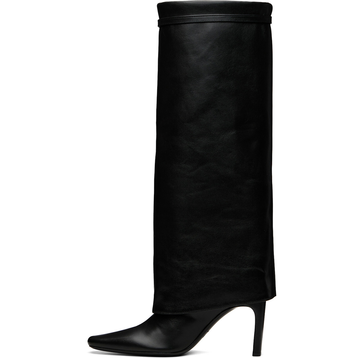 Staud Black Wally Foldover High Heel Boots