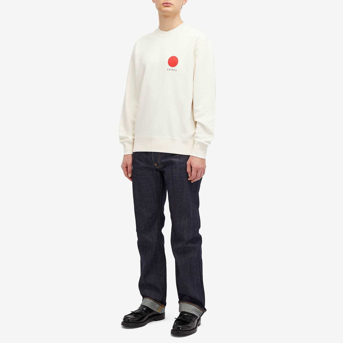 Edwin Men's Japanese Sun Crew Sweatshirt in Whisper White