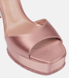Rene Caovilla Embellished satin platform sandals