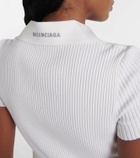 Balenciaga Ribbed-knit wool-blend polo sweater