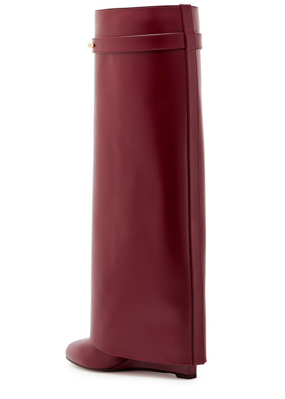 Givenchy Shark 95 Leather Knee-high Boots Burgundy