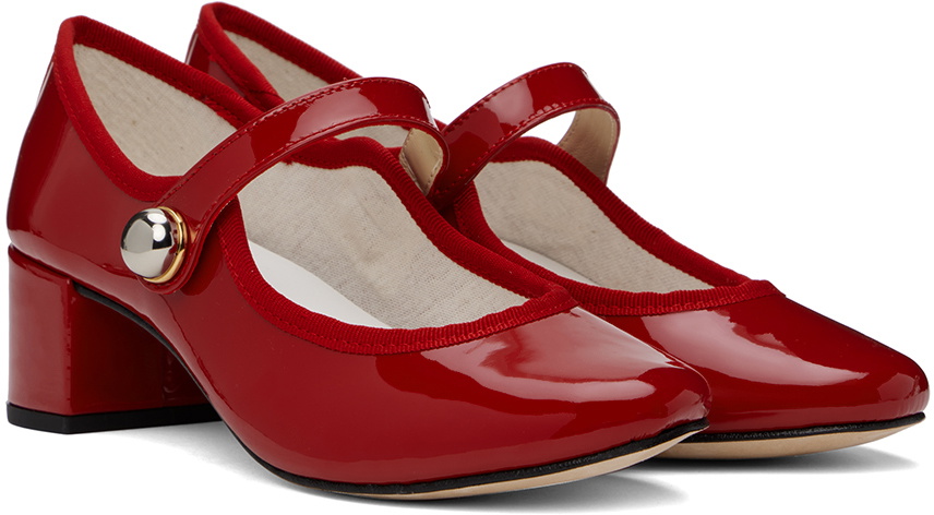 Repetto Red Fabienne Mary Jane Heels Repetto
