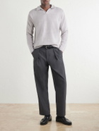 Inis Meáin - Wool and Linen-Blend Polo Shirt - Gray