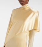 Mugler Draped silk-blend midi dress