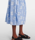Marni Floral cotton poplin midi skirt