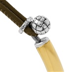 Bottega Veneta - Intrecciato Leather, Gold and Silver Bracelet - Men - Army green