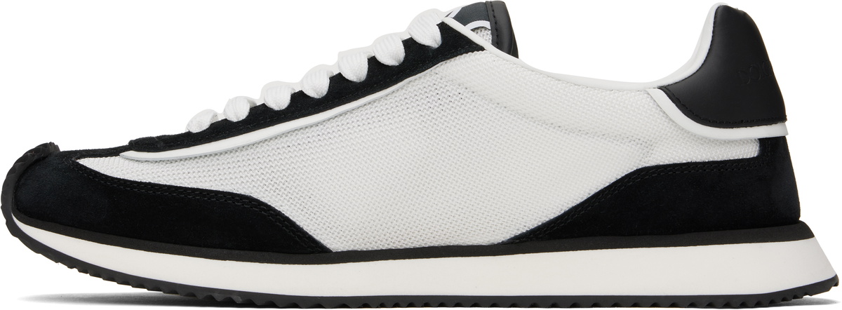Dolce&Gabbana White & Black Mixed-Material 'DG' Cushion Sneakers