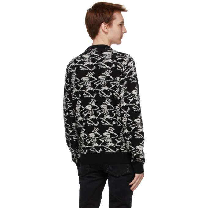 AMIRI Black and White Grateful Dead Skeleton Sweater Amiri