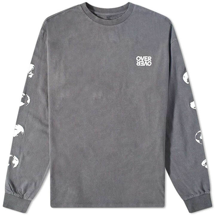 Photo: Over Over Men's Long Sleeve Run The World T-Shirt in Grey