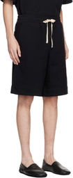 Jil Sander Black Cotton Terry Shorts