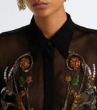 Dries Van Noten Embellished sheer blouse