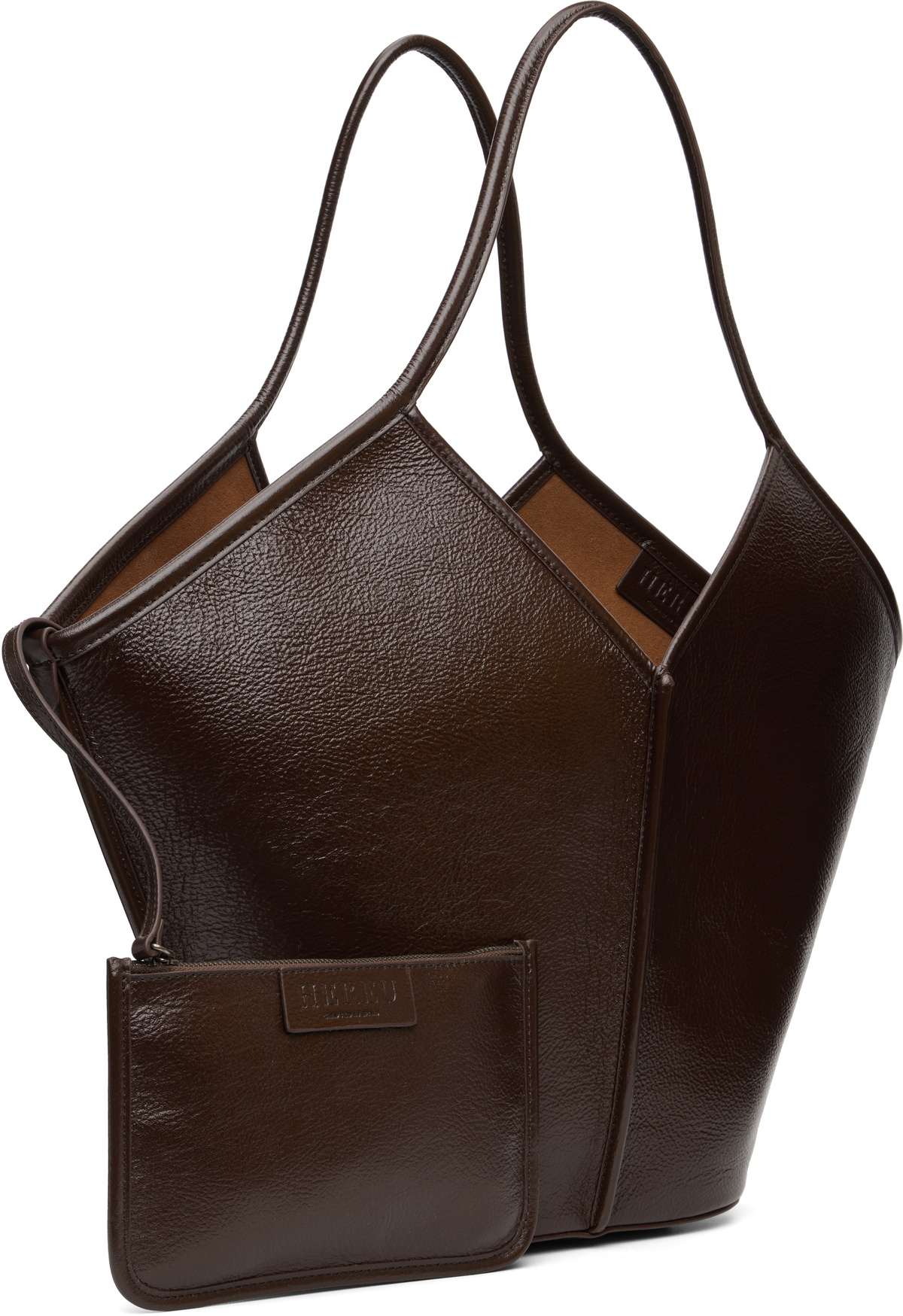 HEREU Brown Calella Distressed Tote