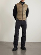 SEASE - Intrepid Shell-Trimmed Quilted Herringbone Virgin Wool Down Gilet - Brown