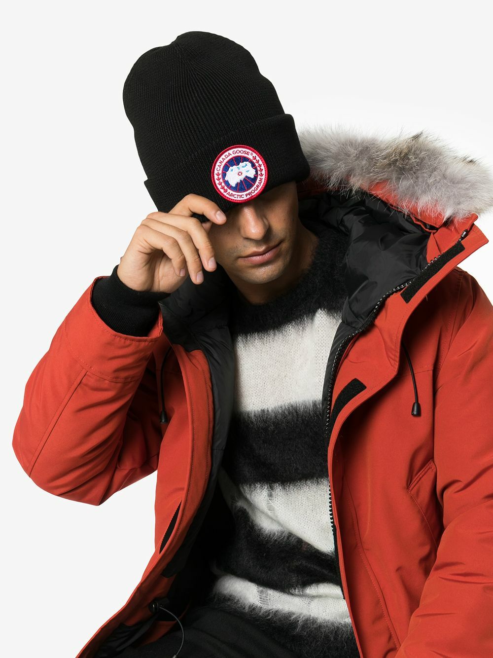Canada Goose Logo Wool Beanie Hat
