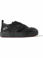 Christian Louboutin - Happrui Spikes Suede and Leather-Trimmed Mesh Sneakers - Black