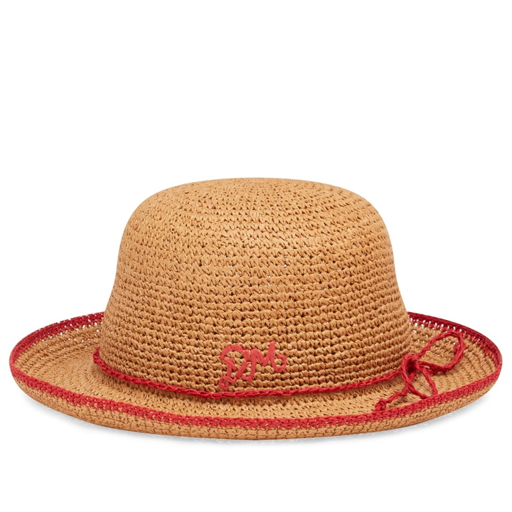 Photo: Damson Madder Women's Roll Back Raffia Hat in Straw 