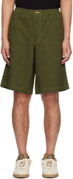Metalwood Studio Green Zip-Fly Denim Shorts