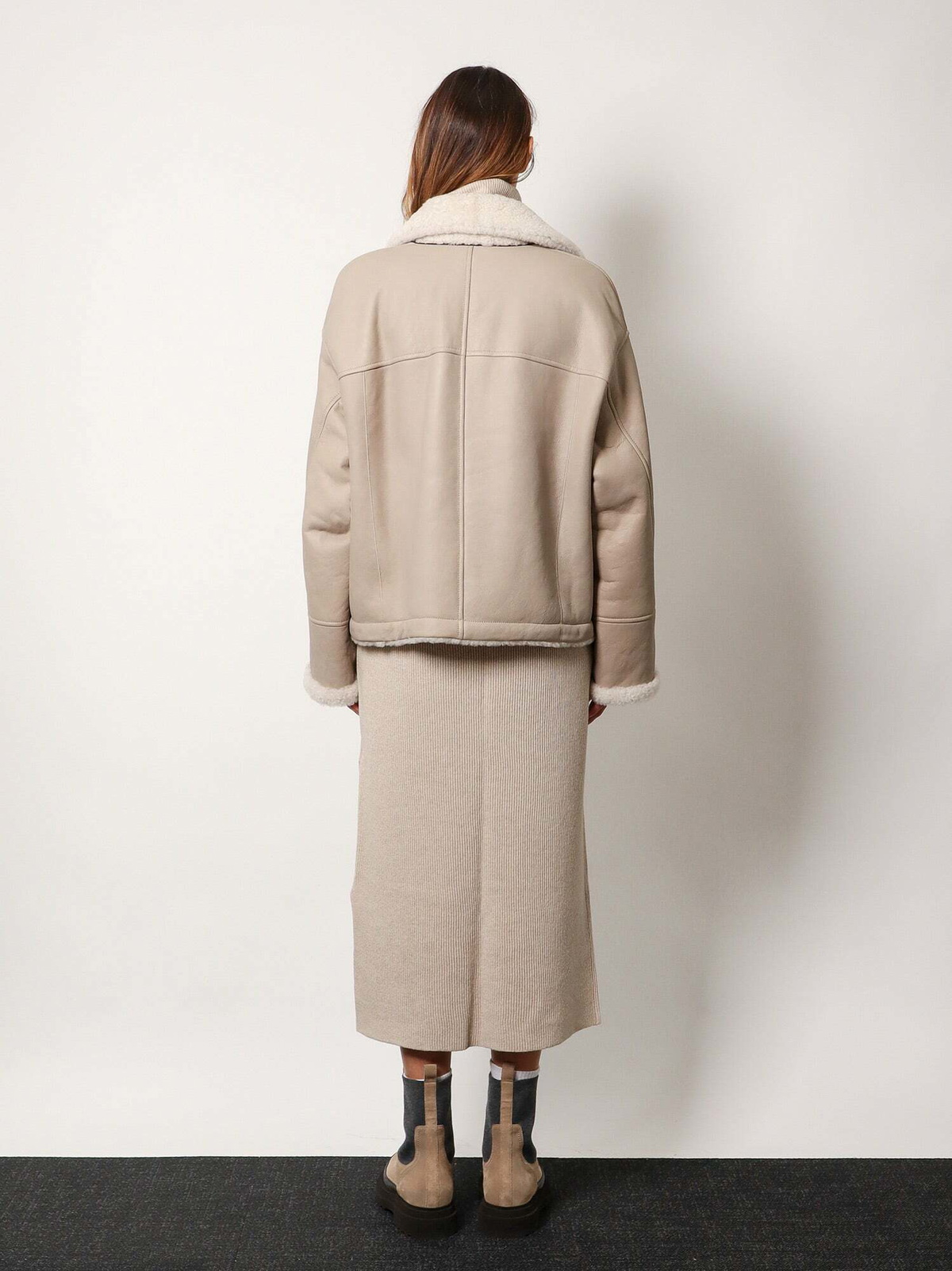 Brunello Cucinelli Jacket Beige Womens Leather Jacket
