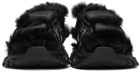 Balenciaga Black Faux-Fur Track Sandals