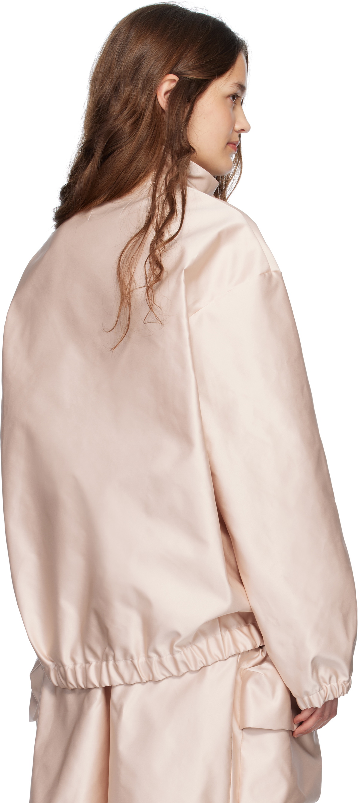 Simone Rocha Pink Drawstring Cargo Flap Pocket Detail Jacket