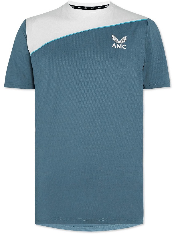 Photo: Castore - Logo-Print Panelled Stretch-Jersey Tennis T-Shirt - Blue