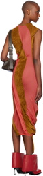Kiko Kostadinov Tan & Pink Pendle Maxi Dress