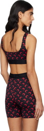 Marine Serre SSENSE Exclusive Black Recycled Moon Jersey Sport Bra